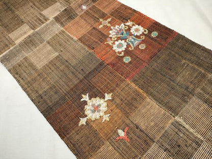 平和屋着物●八寸名古屋帯　吉祥花文　金糸　正絹　逸品　CAAX1323hy