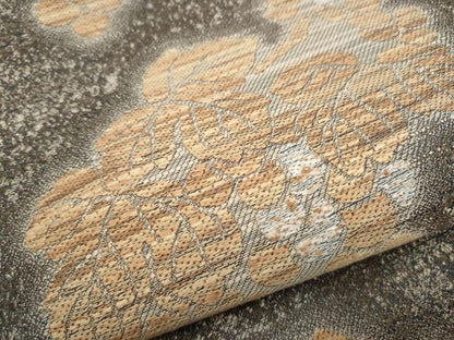 平和屋着物●両面　六通柄袋帯　柿渋庵　葡萄蔦の葉文　正絹　逸品　CAAX1383hy