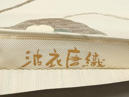 平和屋着物●両面　六通柄袋帯　波衣唐織　幾何学文　正絹　逸品　CAAX1407hy