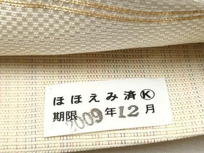 平和屋着物●両面　六通柄袋帯　波衣唐織　幾何学文　正絹　逸品　CAAX1407hy