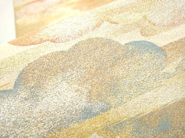 平和屋着物●六通柄袋帯 綴れ 雲重ねエ霞文 金銀糸 正絹 逸品 CAAX1414hy