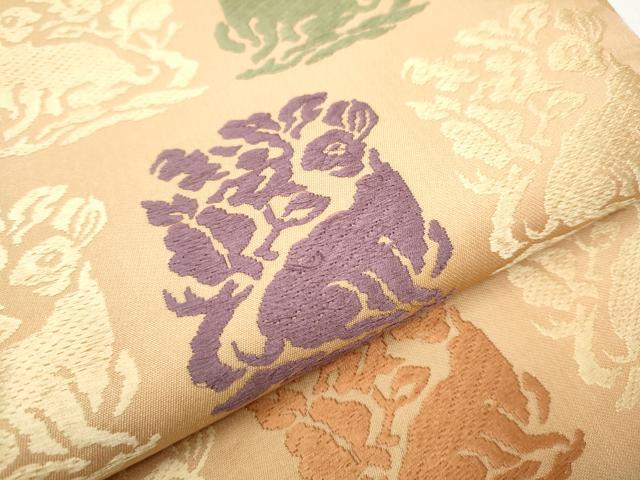 平和屋着物○俵屋 人間国宝 喜多川平朗 有職織物 両面 六通柄