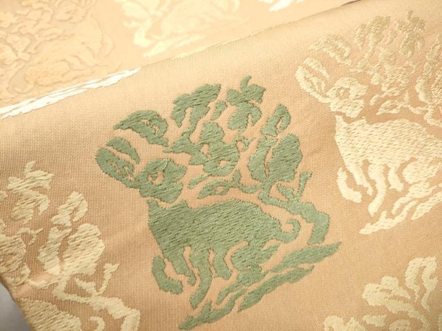 美品　人間国宝　喜多川平郎　有職唐織　袋帯　彩亀甲菊花文　逸品　極上　着物　正絹 美品 人間国宝 喜多川平郎 有職唐織 袋帯 彩亀甲菊花文 逸品 極上