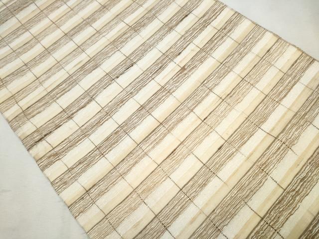 平和屋着物●インド・アッサム　野蚕糸　手織　ムガシルク　全通柄袋帯　横段文　正絹　逸品　CAAX1445hy