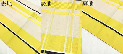 平和屋着物●本場筑前博多織 八寸名古屋帯 格子柄 正絹 逸品 CAAX1462hy