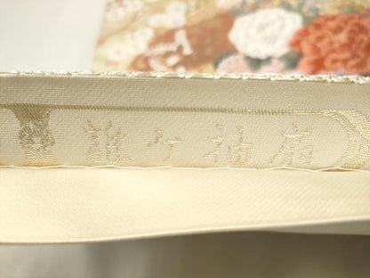 平和屋着物●六通柄　本袋帯　誰が袖扇　金糸　正絹　逸品　CAAX1493hy