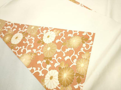 平和屋着物●九寸名古屋帯 菊唐草文 正絹 逸品 CAAX1506hy