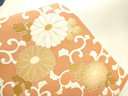 平和屋着物●九寸名古屋帯 菊唐草文 正絹 逸品 CAAX1506hy