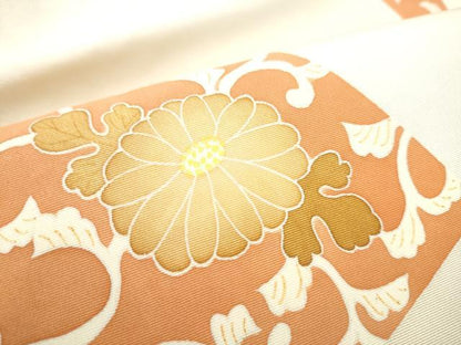 平和屋着物●九寸名古屋帯 菊唐草文 正絹 逸品 CAAX1506hy