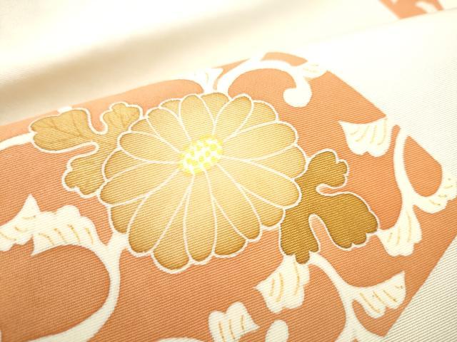 平和屋着物●九寸名古屋帯 菊唐草文 正絹 逸品 CAAX1506hy