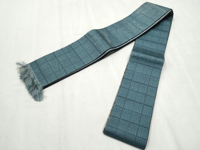 平和屋着物●男性 角帯 市松文様 正絹 逸品 CAAX1539hy