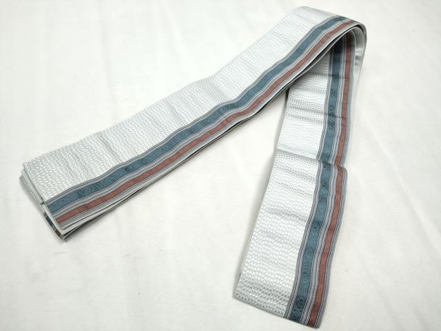 平和屋着物●男性　本場筑前博多織　角帯　吉祥間道　正絹　逸品　CAAX1541hy
