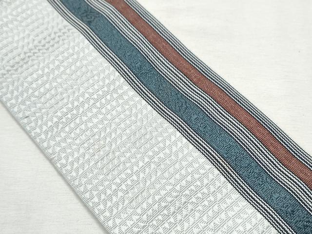 平和屋着物●男性　本場筑前博多織　角帯　吉祥間道　正絹　逸品　CAAX1541hy