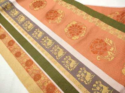 平和屋着物●本場筑前博多織 八寸名古屋帯 花間道 正絹 逸品 CAAX1556hy