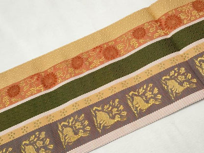 平和屋着物●本場筑前博多織 八寸名古屋帯 花間道 正絹 逸品 CAAX1556hy