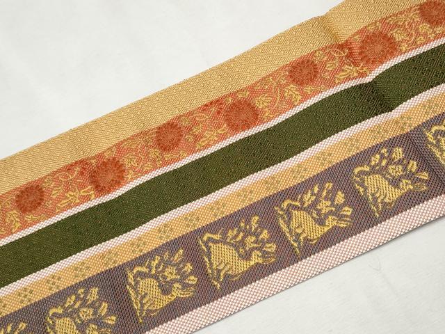 平和屋着物●本場筑前博多織 八寸名古屋帯 花間道 正絹 逸品 CAAX1556hy