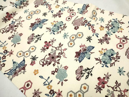 平和屋着物●九寸名古屋帯　型染め　草花文　正絹　逸品　CAAX1583hy