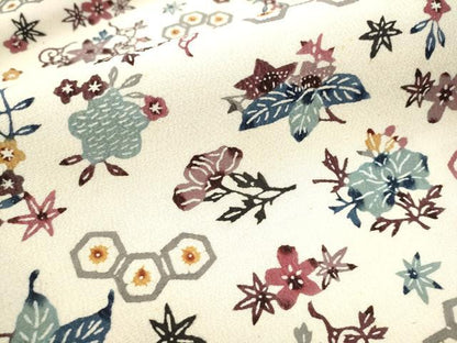 平和屋着物●九寸名古屋帯　型染め　草花文　正絹　逸品　CAAX1583hy