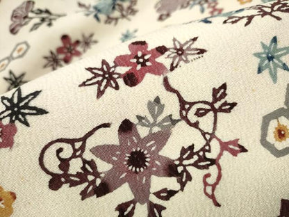 平和屋着物●九寸名古屋帯　型染め　草花文　正絹　逸品　CAAX1583hy