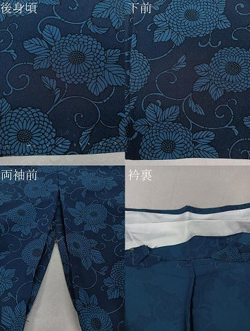 平和屋着物▽小紋 単衣 花唐草文 洗える着物 CAAX2433xi