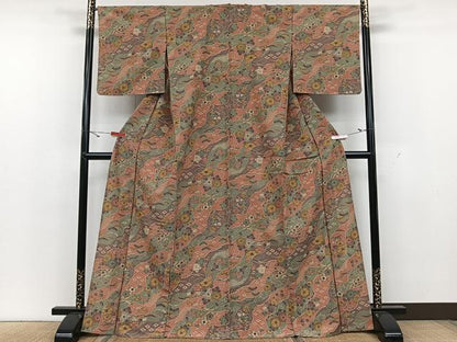 平和屋着物▽小紋　単衣　辻が花　洗える着物　未使用　CAAX2438xi