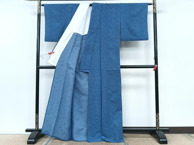 平和屋着物▽小紋 単衣 斜線文 洗える着物 CAAX2443xi