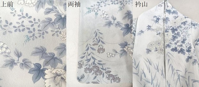 平和屋着物▽小紋　単衣　草花文　洗える着物　CAAX2444xi