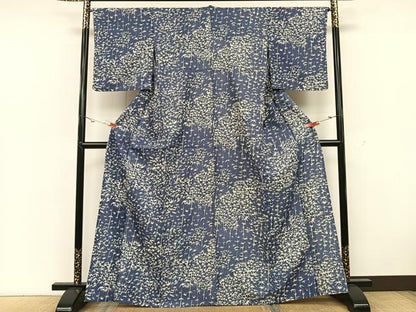 平和屋着物▽小紋　単衣　笹文　洗える着物　CAAX2446xi