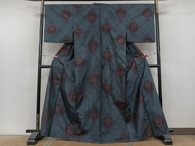 平和屋着物▽本場大島紬　単衣　有栖川　正絹　逸品　CAAX2449xi