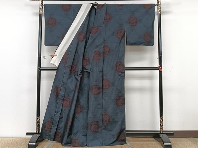 平和屋着物▽本場大島紬　単衣　有栖川　正絹　逸品　CAAX2449xi