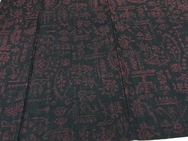 平和屋着物▽上質な紬 単衣 更紗吉祥文 正絹 逸品 CAAX2450xi