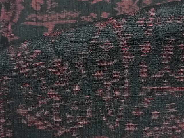 平和屋着物▽上質な紬 単衣 更紗吉祥文 正絹 逸品 CAAX2450xi
