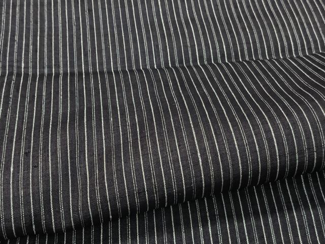 平和屋着物▽上質な紬 単衣 縞 正絹 逸品 CAAX2451xi