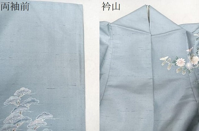平和屋着物▽訪問着 単衣 友禅 作家物 紬地 風景文 正絹 逸品 CAAX2453xi