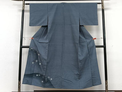 平和屋着物▽豪華色留袖 単衣 紬地 総刺繍 葡萄蔦の葉文 正絹 逸品 CAAX2460xi