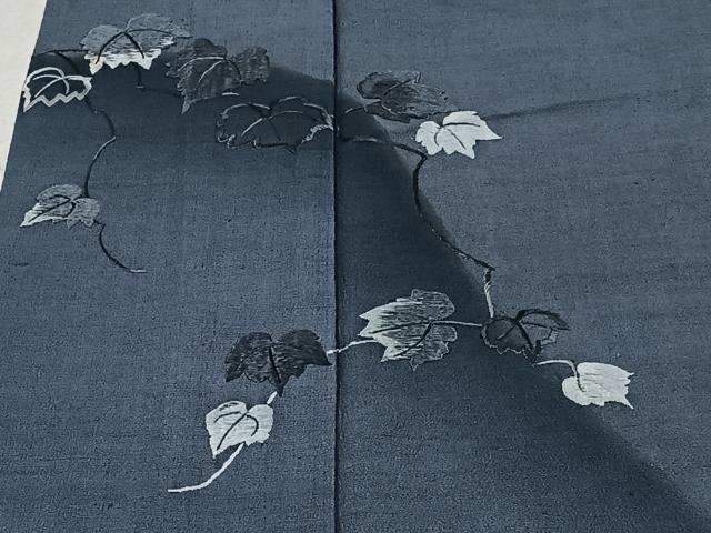 平和屋着物▽豪華色留袖 単衣 紬地 総刺繍 葡萄蔦の葉文 正絹 逸品 CAAX2460xi