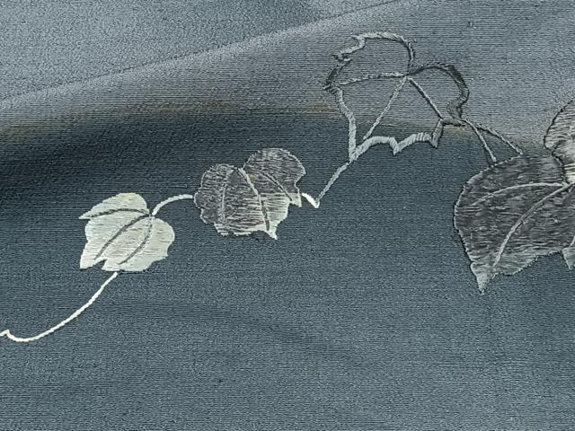 平和屋着物▽豪華色留袖 単衣 紬地 総刺繍 葡萄蔦の葉文 正絹 逸品 CAAX2460xi