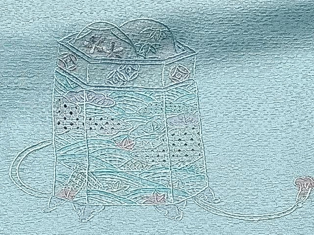 平和屋着物▽中国三大刺繍 スワトウ刺繍 総刺繍 訪問着 単衣 貝桶花文 正絹 逸品 CAAX2461xi