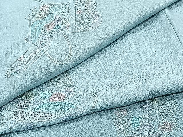 平和屋着物▽中国三大刺繍 スワトウ刺繍 総刺繍 訪問着 単衣 貝桶花文 正絹 逸品 CAAX2461xi