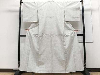 平和屋着物▽上質な紬 単衣 十字絣 正絹 逸品 CAAX2463xi
