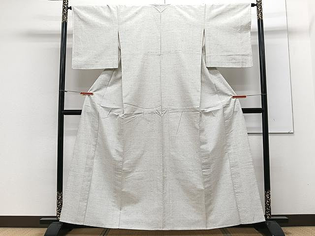 平和屋着物▽上質な紬 単衣 十字絣 正絹 逸品 CAAX2463xi