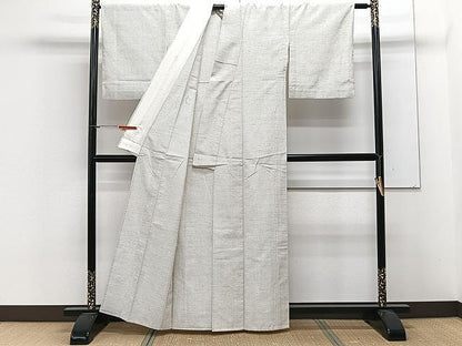 平和屋着物▽上質な紬 単衣 十字絣 正絹 逸品 CAAX2463xi
