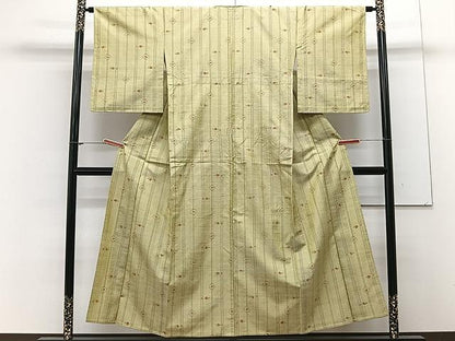 平和屋着物▽上質な紬 単衣 琉球絣文様 正絹 逸品 CAAX2465xi