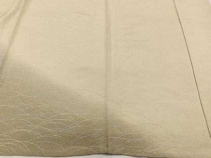平和屋着物▽訪問着　単衣　刺繍　草花文　暈し染め　金銀彩　正絹　逸品　CAAX2468xi