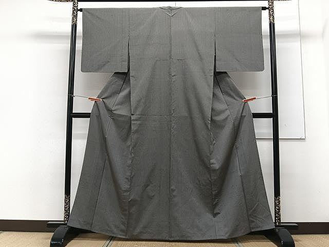 平和屋着物▽玉繭紬 単衣 縞 証紙付き 正絹 逸品 CAAX2475xi