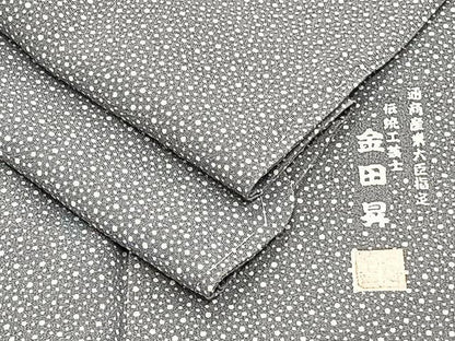 平和屋着物▽東京染伝統工芸士　金田昇 　江戸小紋　単衣　大小あられ　正絹　逸品　CAAX2476xi