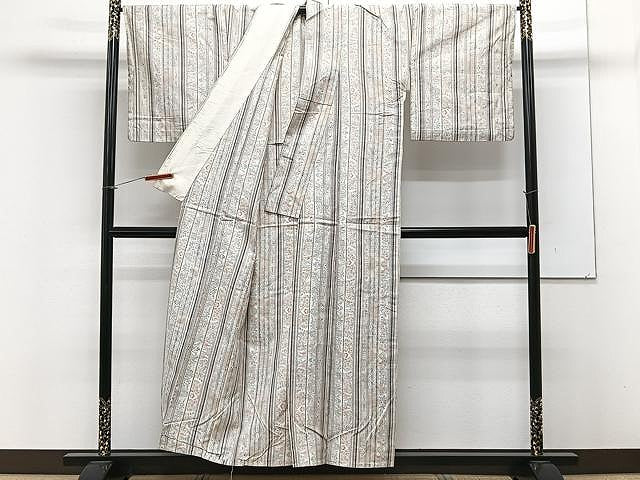 平和屋着物▽上質な紬 単衣 花間道 正絹 逸品 CAAX2479xi