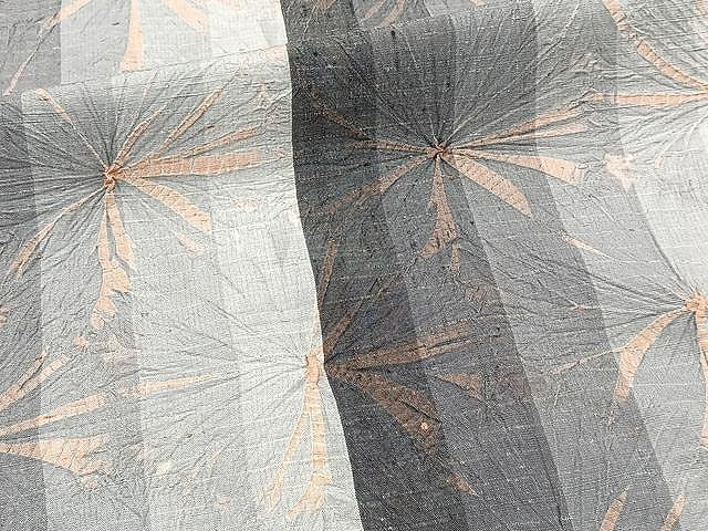 平和屋着物▽上質な紬 単衣 絞り 間道 正絹 逸品 CAAX2481xi