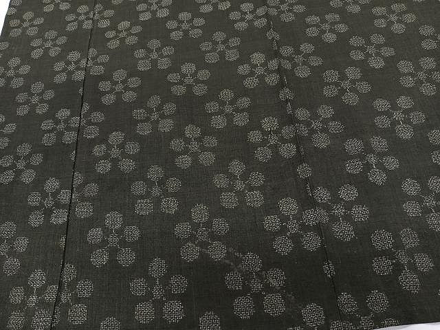 平和屋着物▽本場結城紬 重要無形文化財 単衣 100亀甲 梅鉢 正絹 逸品 CAAX2484xi