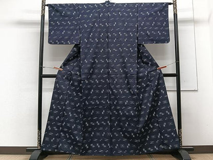 平和屋着物▽本場琉球絣紬　単衣　正絹　逸品　CAAX2485xi